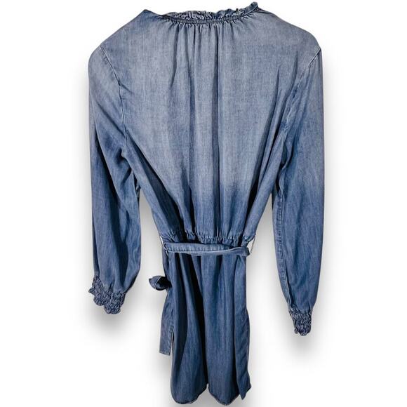 Cloth & Stone Denim Dress Belted Chambray Boho Minimalist Coastal Casual M - Picture 3 of 11